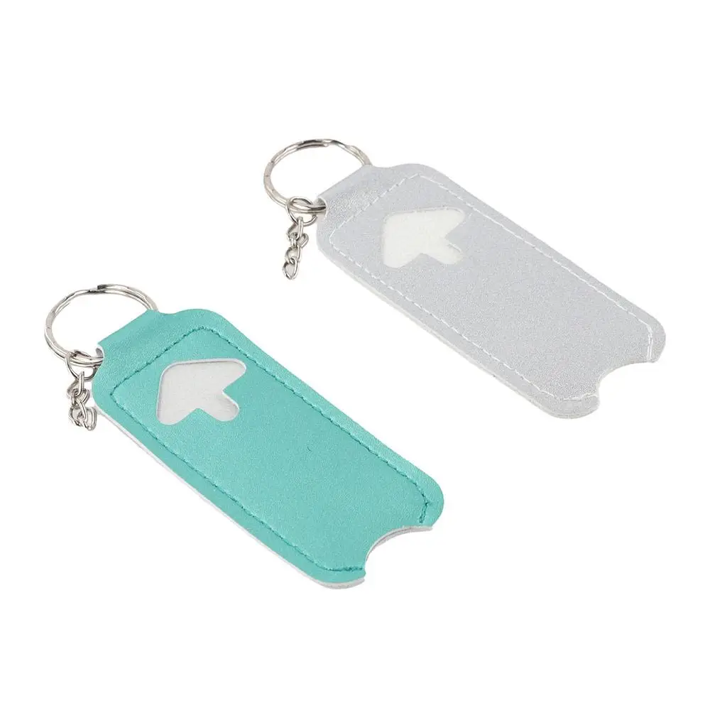 Travel Keychain Lipstick Bag Portable PU Leather Lip Balm Holder Fashion Mini Lip Gloss Bag Girls