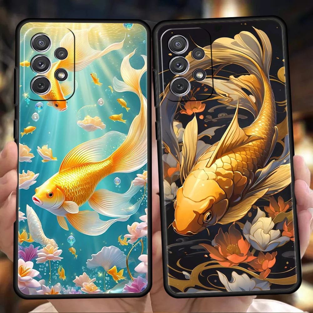 Cartoon Fish Phone Case for Samsung Galaxy A15 A14 A25 A54 A34 A51 A71 A72 A73 A32 A52 A52S A11 A21S A31 A41 5G Soft Shell Capas