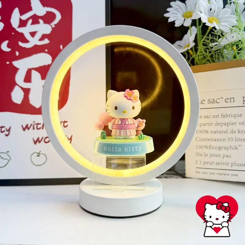 سانريوس مرحبا كيتي ضوء الليل الإبداعية الكرتون الجدول مصباح موضة جديدة Kawaii ضوء دافئ رائجة البيع Ins غرفة نوم هدية مزخرفة