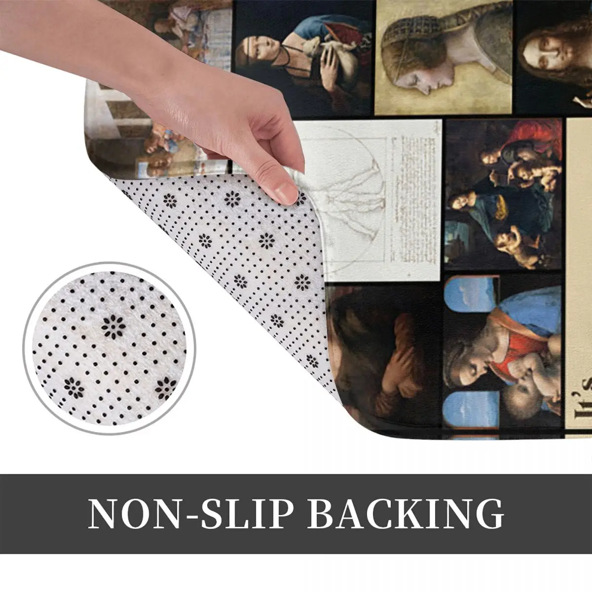 It's Leonardo Da Vinci Collection Art Anti-slip Doormat Floor Mat Carpet Rug for Kitchen Entrance Home Living room Footpad Mats