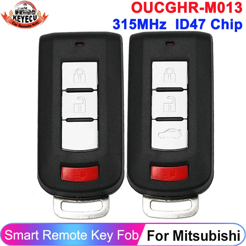 

KEYECU OUCGHR-M013 315 МГц для Mitsubishi Eclipse Cross 2018 2019 2020 2021 2022 ID47 чип Smart Key дистанционный брелок P/N: 8637B639