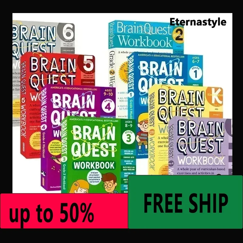 Hot Libro book Brain Quest Workbook English Version of The Intellectual Development Card Books Questions and Answers Card Smart