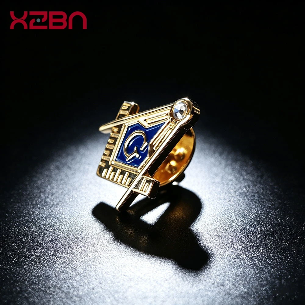 Masonic Lapel Pins 3D Badge Mason Freedom Freemason Copper Material Gold Plating Banquet Brooch Exquisite Souvenirs Gifts