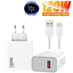 Oiginal 120W Charger Turbo Fast Charge Eu/Us Hypercharge Adapter for Xiaomi Redmi Note 11 12 13 Pro Plus 5G Mi 14 13 13T Cable
