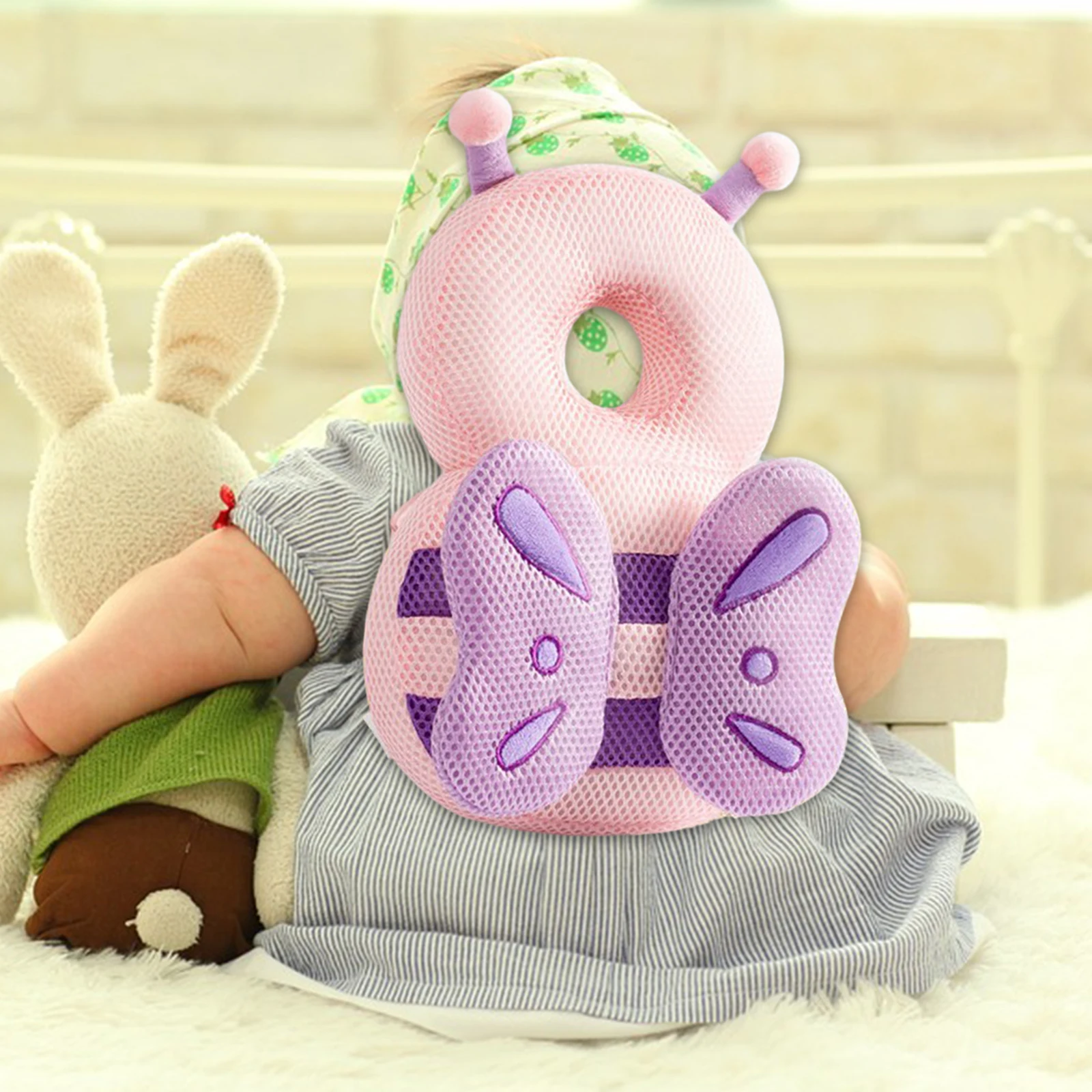 Baby Head Protection Cushion Soft Portable Headrest Anti Fall Cute Baby Head Protector for Walking Crawling Kids Children Infant