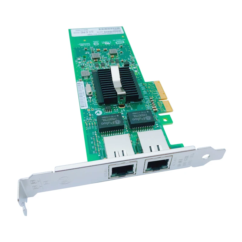 Kartu Jaringan PCI Express Baru Port Ganda PCIE X4 Gigabit Ethernet 10/100/1000Mbps Pengendali Adaptor LAN Berkabel 82576 EB/GB E1G42ET