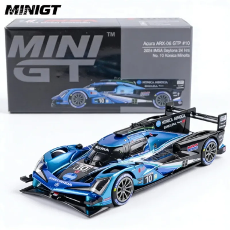 

MINIGT 1:64 Commemorative Acura ARX-06 GTP #10, realistic alloy car model, boys' toy, adult gift, adult collection.