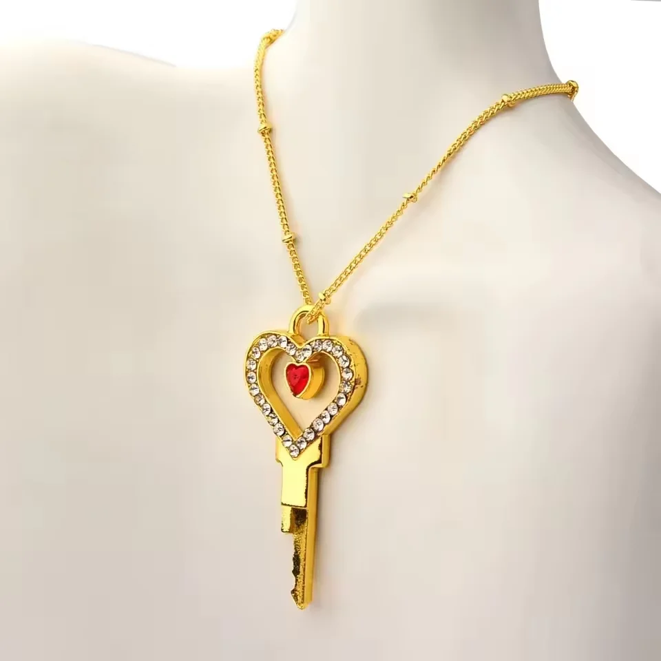New Chastity Cage Universal Key Necklace with Brass Invisible Lock Core Bondage Cock Cage Necklace Couples Game Sex Toys view 2