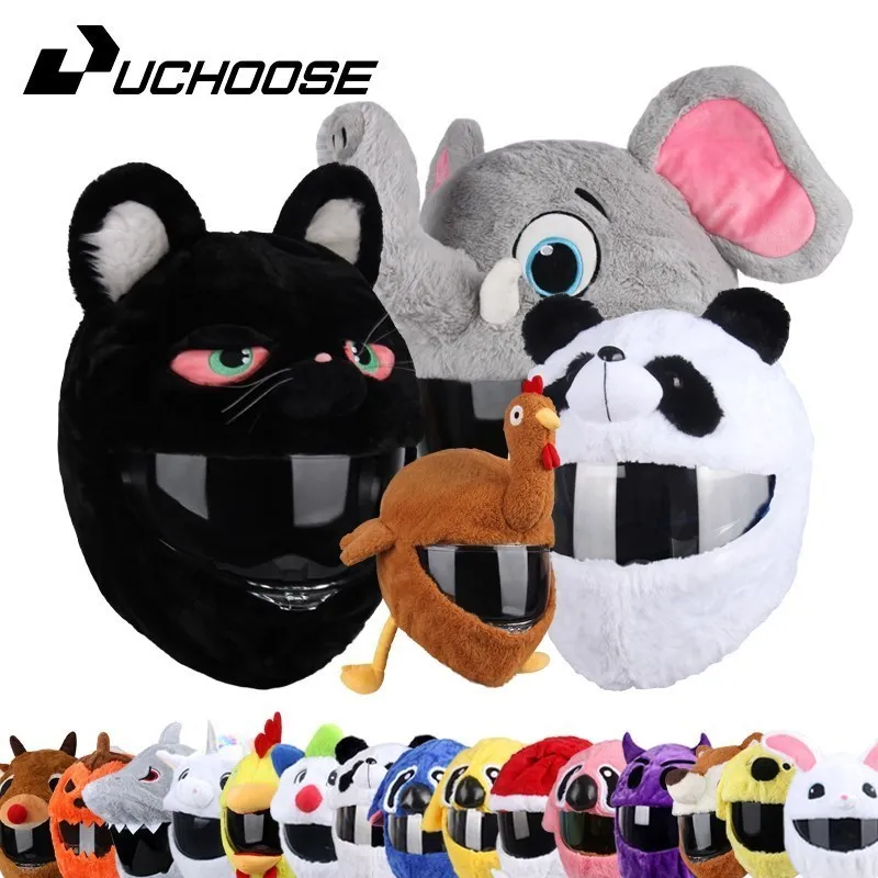 Motorcycle Helmet Cover Cartoon Plush Helmets Hat With Crazy Large Flexible Ears Funny Helmet Protective Case For Riding