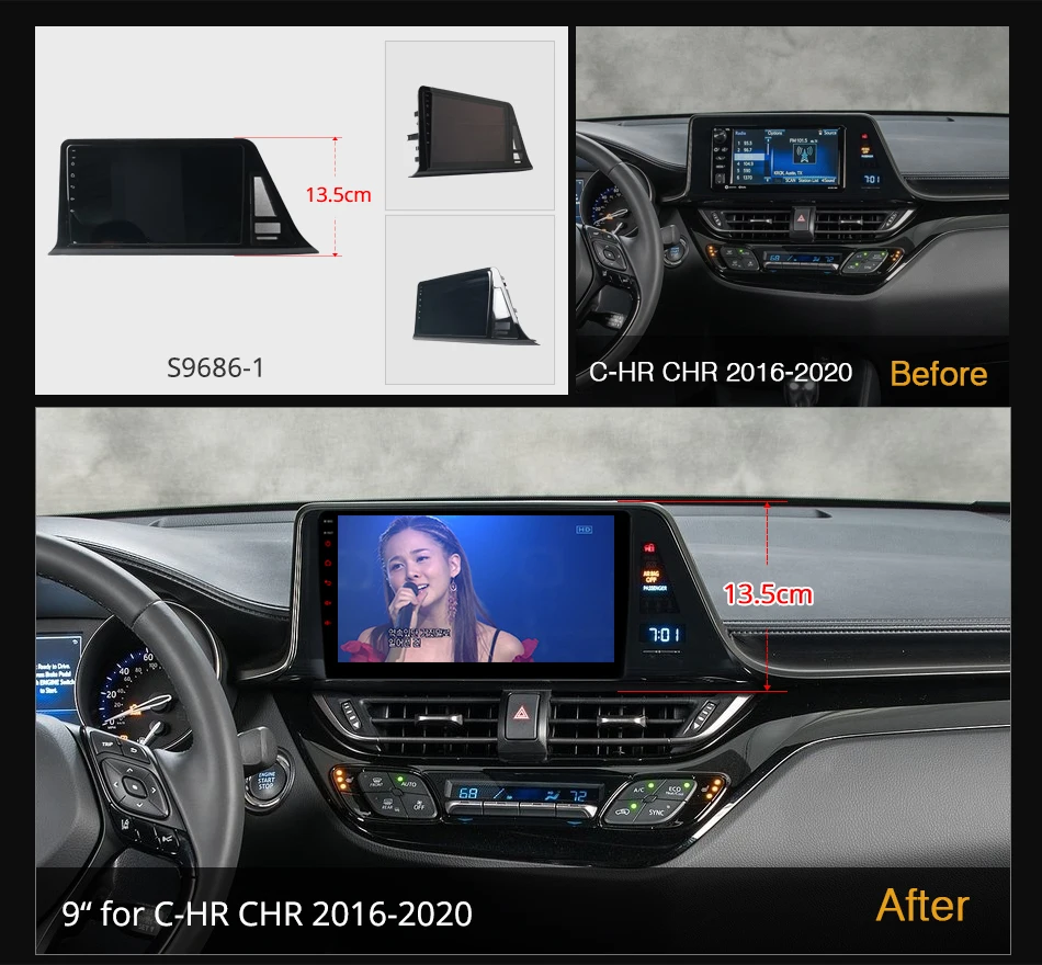 Ownice K6+ 9.5" 2K for Toyota C-HR CHR 2016 - 2020 Car Radio Carplay Multimedia Video Player Navi Stereo GPS Android 12 No 2din