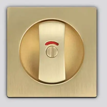 

Contemporary Gold Pocket Door Lock Zinc Alloy Flush Mount Design Privacy Lock Square Hardware for Residential Doors