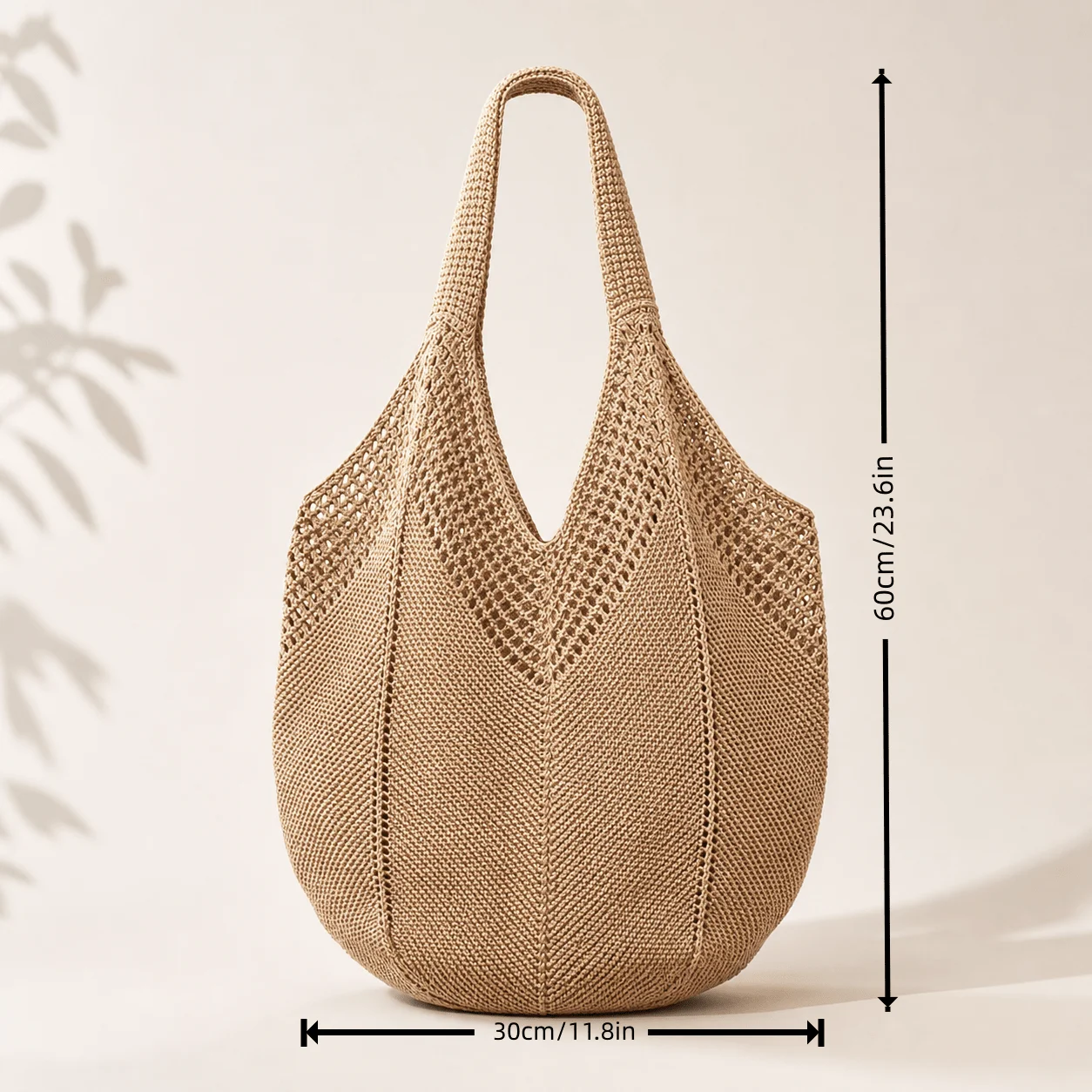 Leichte, geräumige, hohlgestrickte Tragetasche, gehäkelte Schultertasche für Strand, Reisen, Schule, Muttertagsgeschenk für Mama – Detail 5