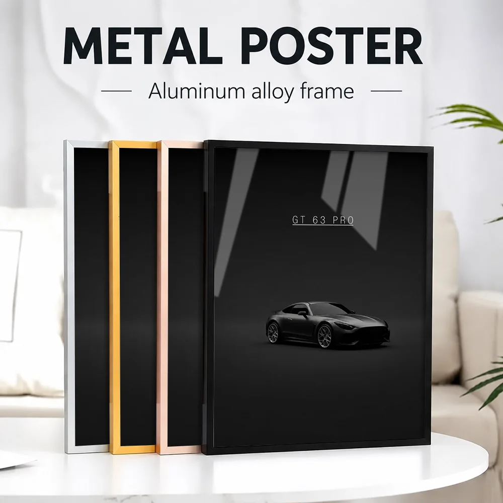 Germany GT 63 PRO Metal Poster With Aluminum Alloy Frame Customized Photo High Contrast Style Wall Art For Bedroom Driver Gift