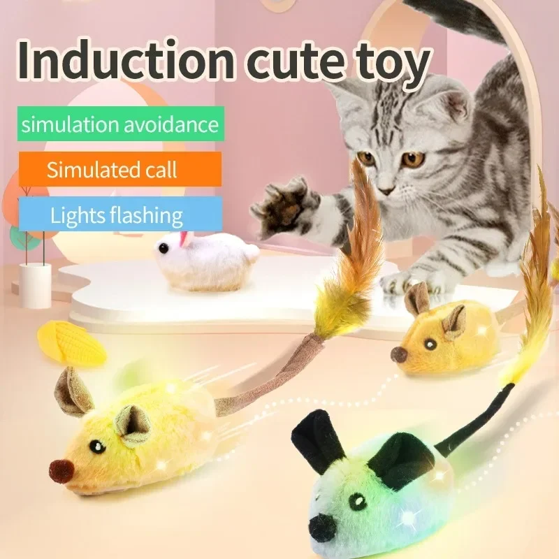 Smart Running Mouse Cat Toy Interactive Random Moving Electric USB Simulation Mice Kitten Self-Playing Plush Toy Pet Products