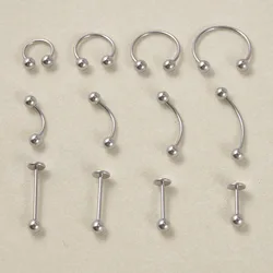 1Pc 20g Surgical Steel Lip Labret Cartilage Tragus Helix Stud Eyebrow Banana Horseshoe Curved Barbells Piercing Body Jewelry