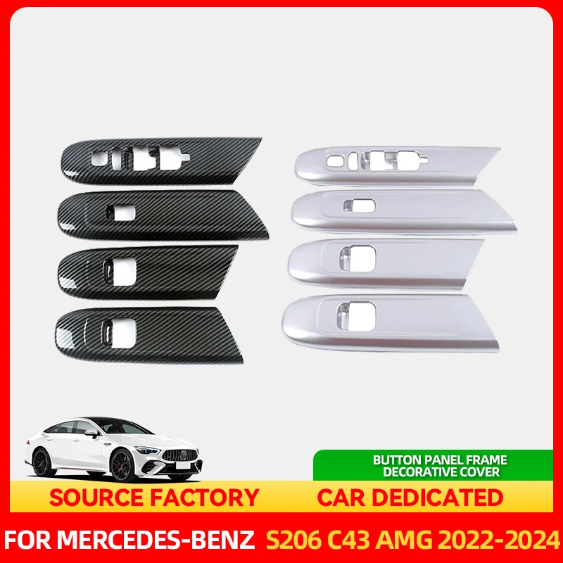 

Стайлинговые молдинги для Mercedes Benz C Class LHD W206 S206 C43 AMG 2022 2024, переключатель подъема окна автомобиля, кнопка панели, крышка рамки