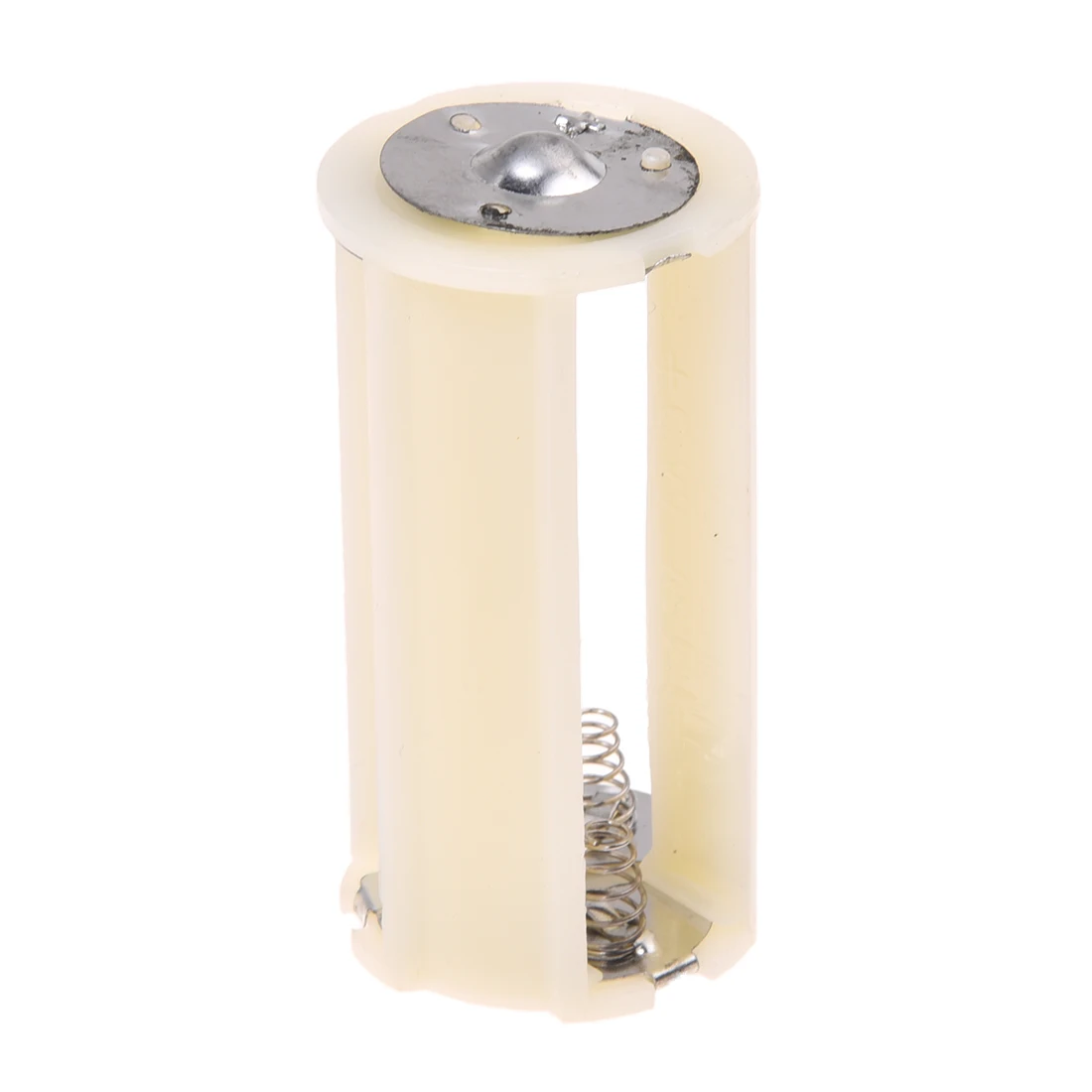 Off White Cylinder Battery Holder Adapter for 3x1.5V AA Batteries