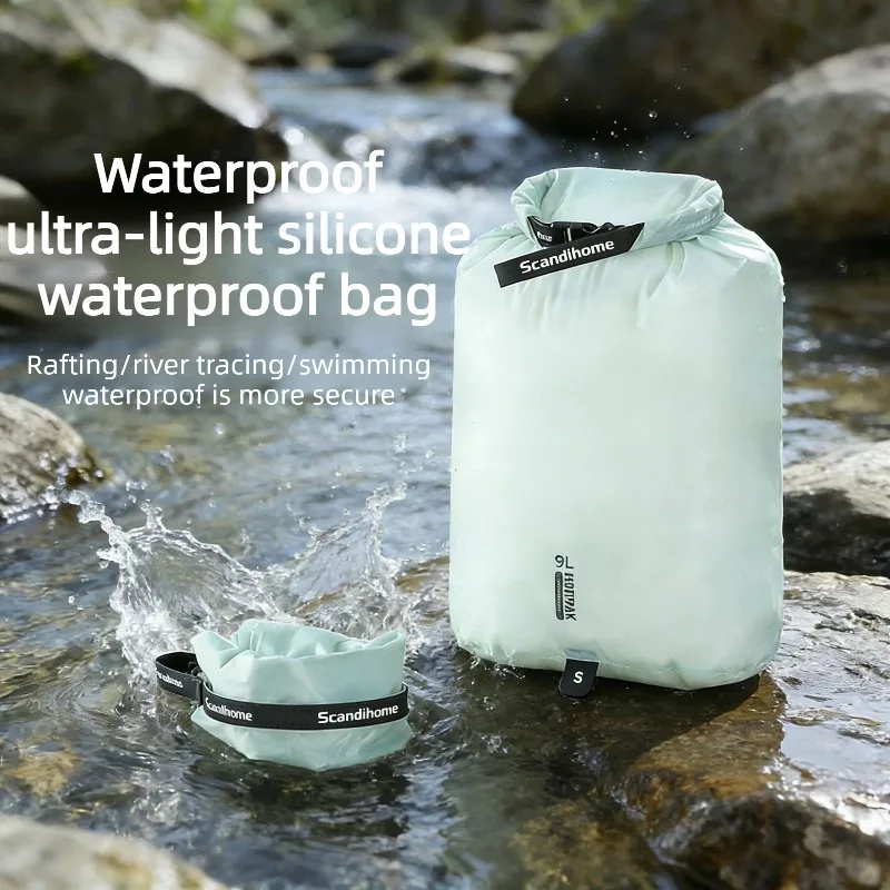 Waterproof Dry Bag Ultralight 15D Nylon Roll-Top Sealed Storage Sack Foldable Portable Pouch for Rafting Hiking Swimming Camping