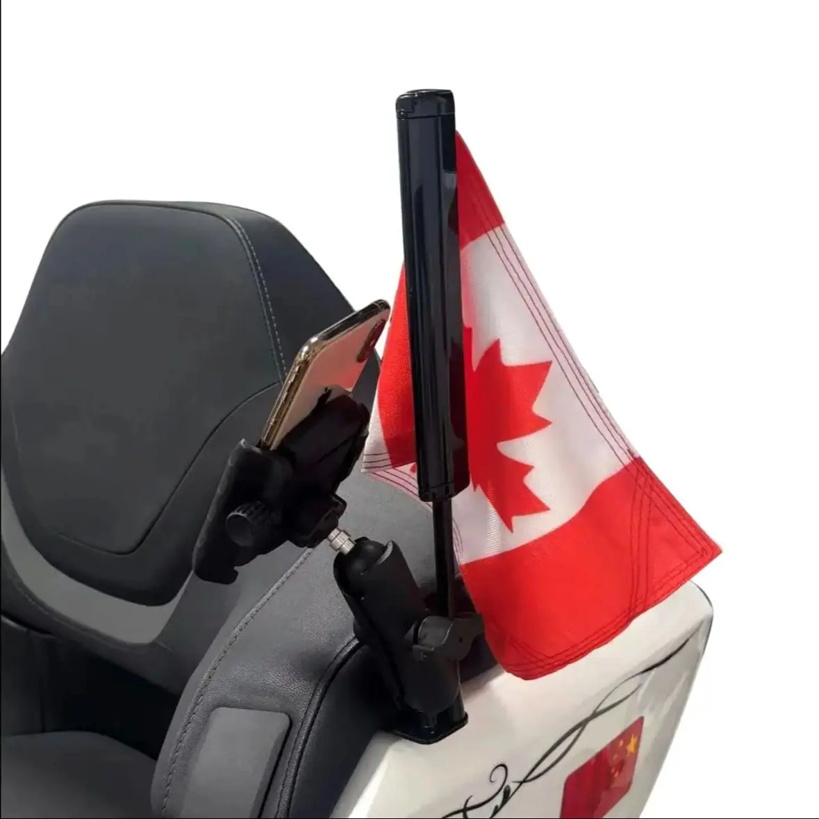 For Honda Gold Wing GL1800 Motorcycle  Panical Rear Passenger Trunk Extension Phone Holder Bracket Flag Set  2018-2025