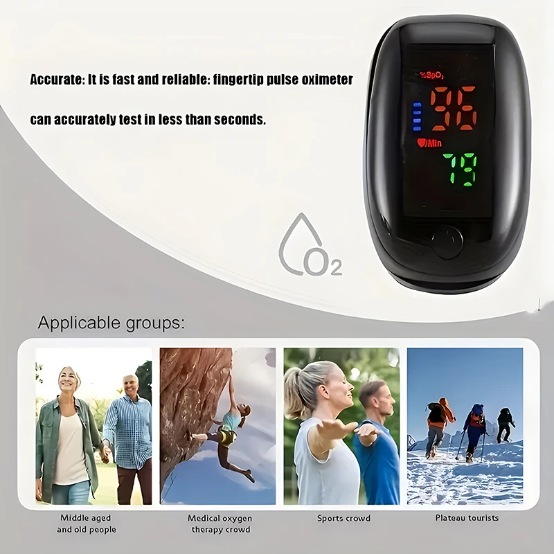 Finger Oximeter Digital Fingertip Pulse Oximeter Blood Oxygen Saturation Meter Finger SPO2 PR Heart Rate Monitor Health Care