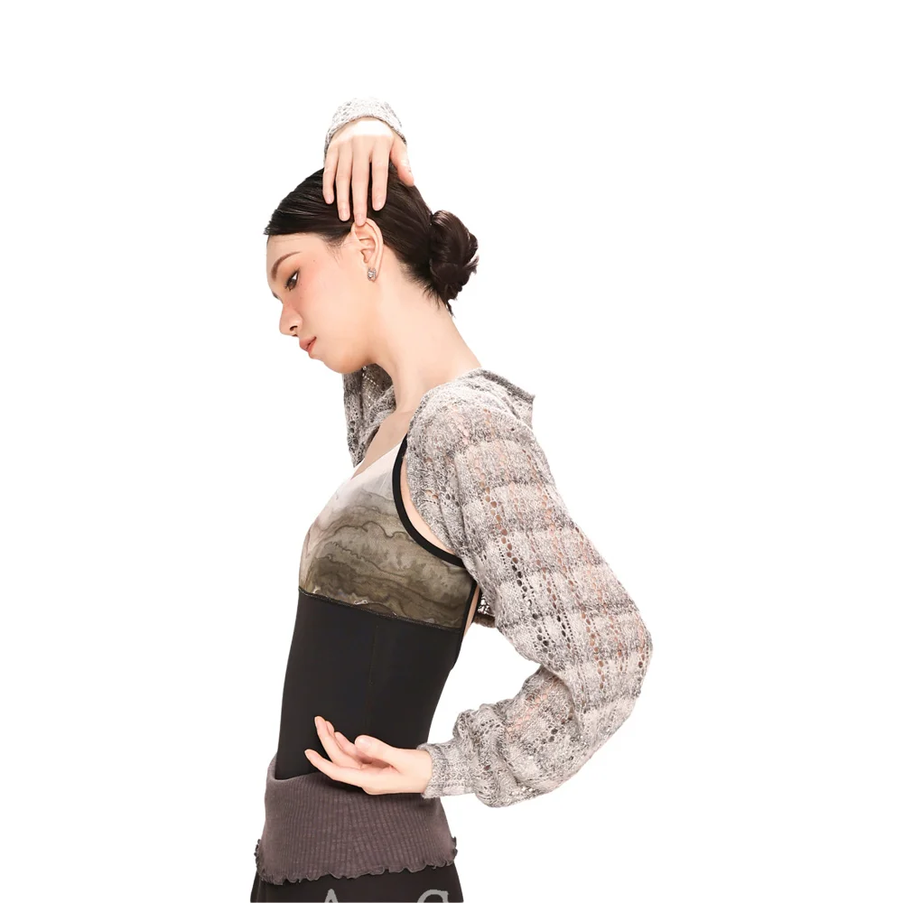 Tuta da balletto professionale per donne adulte che dimagrisce danza yoga pratica tuta maglione a maniche lunghe spalla calda
