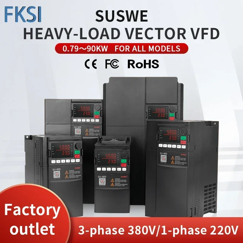 

NEW VFD 0.75KW 1.5KW 2.2KW 7.5KW 15KW single-phase input three-phase output 220V To 380V Variable Frequency Drive Converter