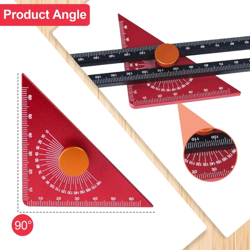 Adjustable Triangles Rulers for Woodworking, Multiple Angled Measuring Tool with Precisions Marking