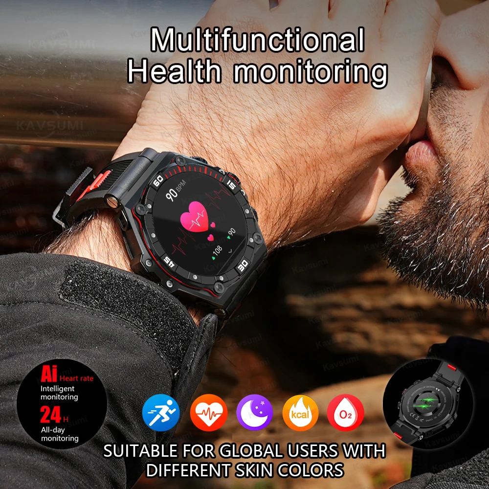 2023 nowy inteligentny zegarek męski 1.43 Cal ekran HD Bluetooth Call Sport Fitness zegarki do pomiaru tętna 700 mAH Battery Smartwatch