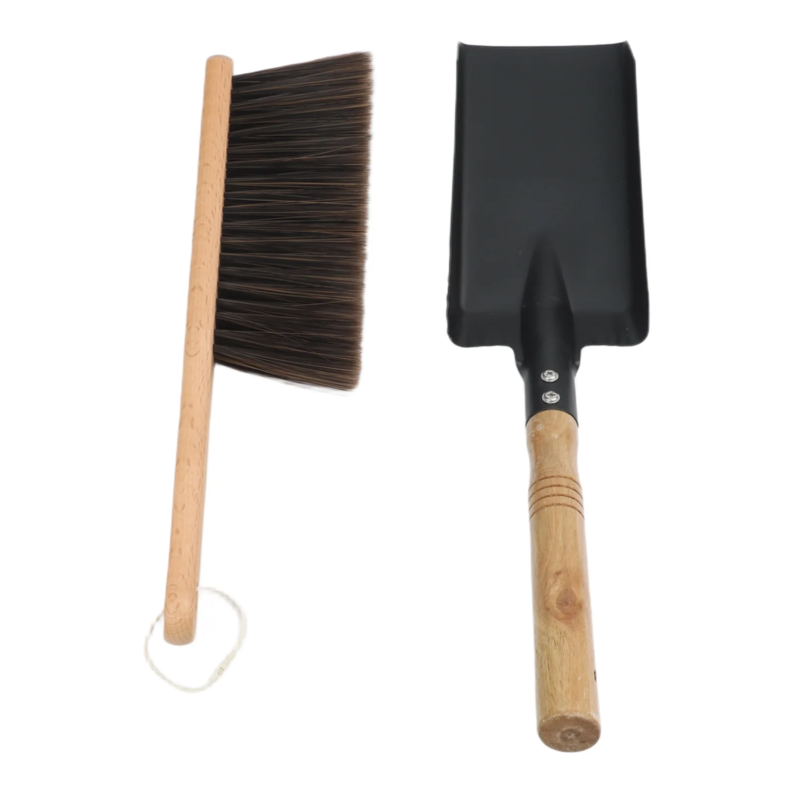Dustpan Brush Ash Brush Set Space-saving Design Long-lasting Metal Ergonomic Rounded Handle Fireplace Accessory