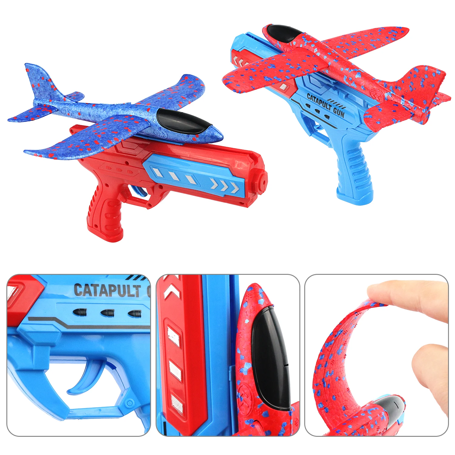 Pistolet d'avion catapulte pour enfants, jouet de lancement interactif parent-enfant extérieur et intérieur