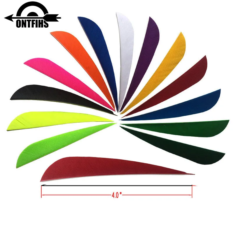 50 Pcs ONTFIHS 4 Inch Water Drop Shape Turkey Feather Right Wing Arrow Fletches Vanes For Archery  DIY Shooting Hunting