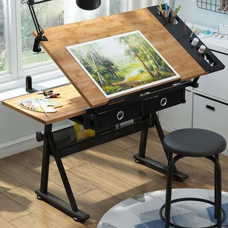 Wood grain color can lift painting desk, art drawing board drawing drawing table design workbench table