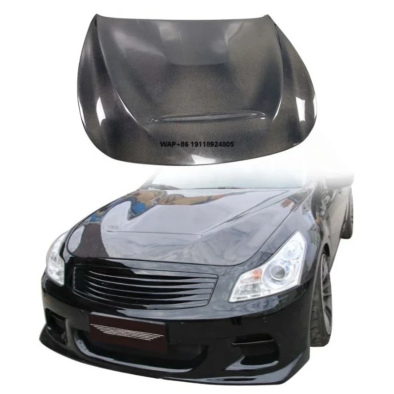 

GTS Style Carbon Fiber Hood for G37 G25 Q40 4-Door Bonnet Body Kit with New Condition and Included Bolts