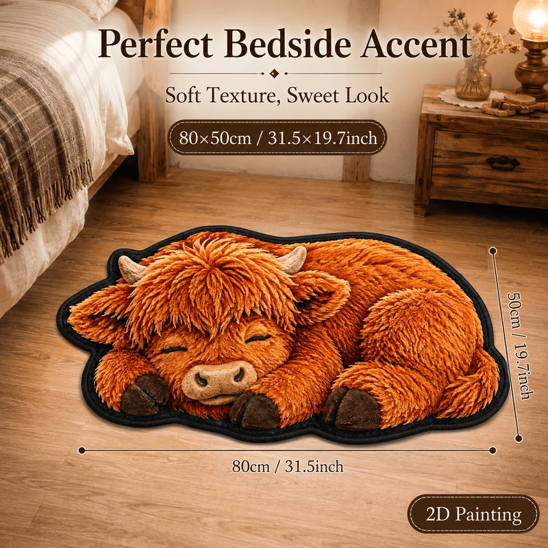 VIKAMA Cute Highland Cow Rug S - огляд і ціна Home Bathroom Trends