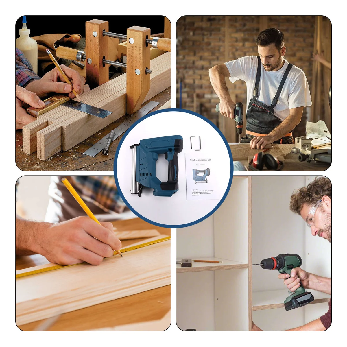 

【Hot&Price】422J Nail Gun Building Decoration Nail Shot Furniture Make Tool with Lock Switch for Makita 18V Battery