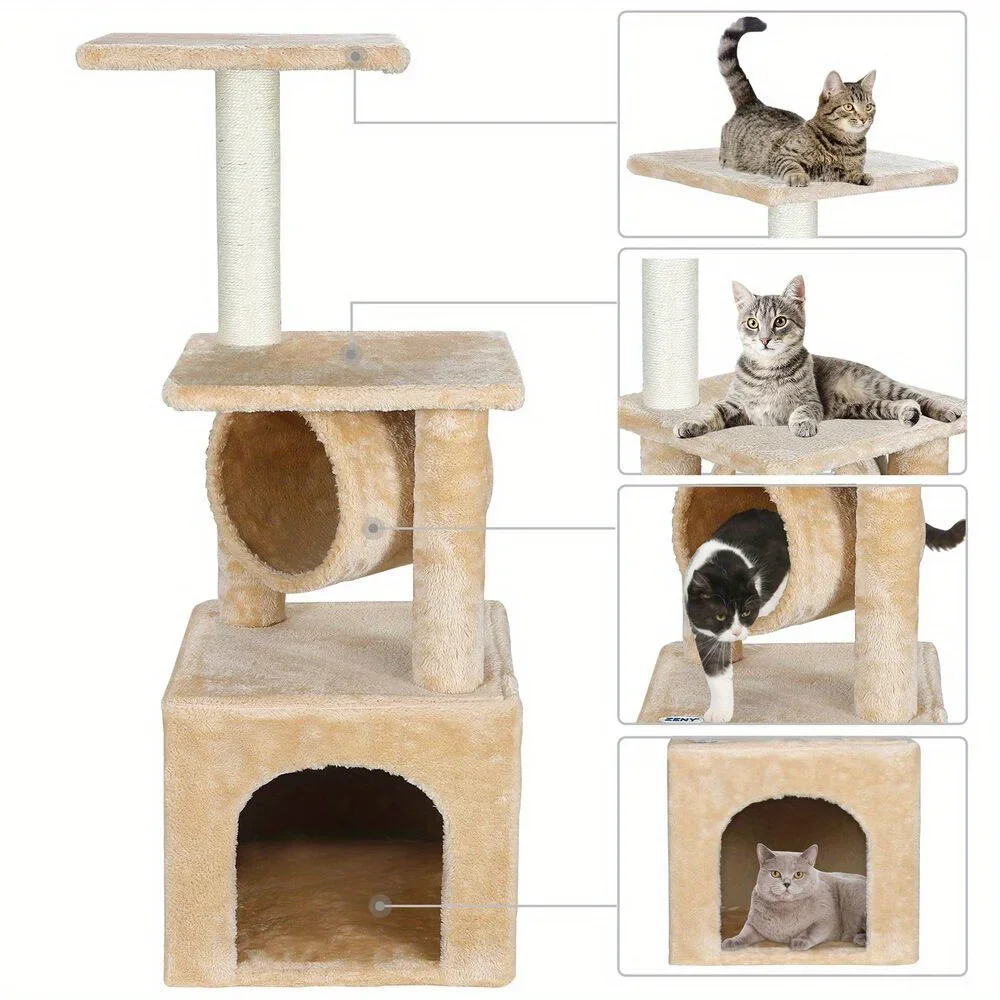 Multiple Sizes Cat Tree Tower Condo Furniture Scratch Post Tree Kitty Play House