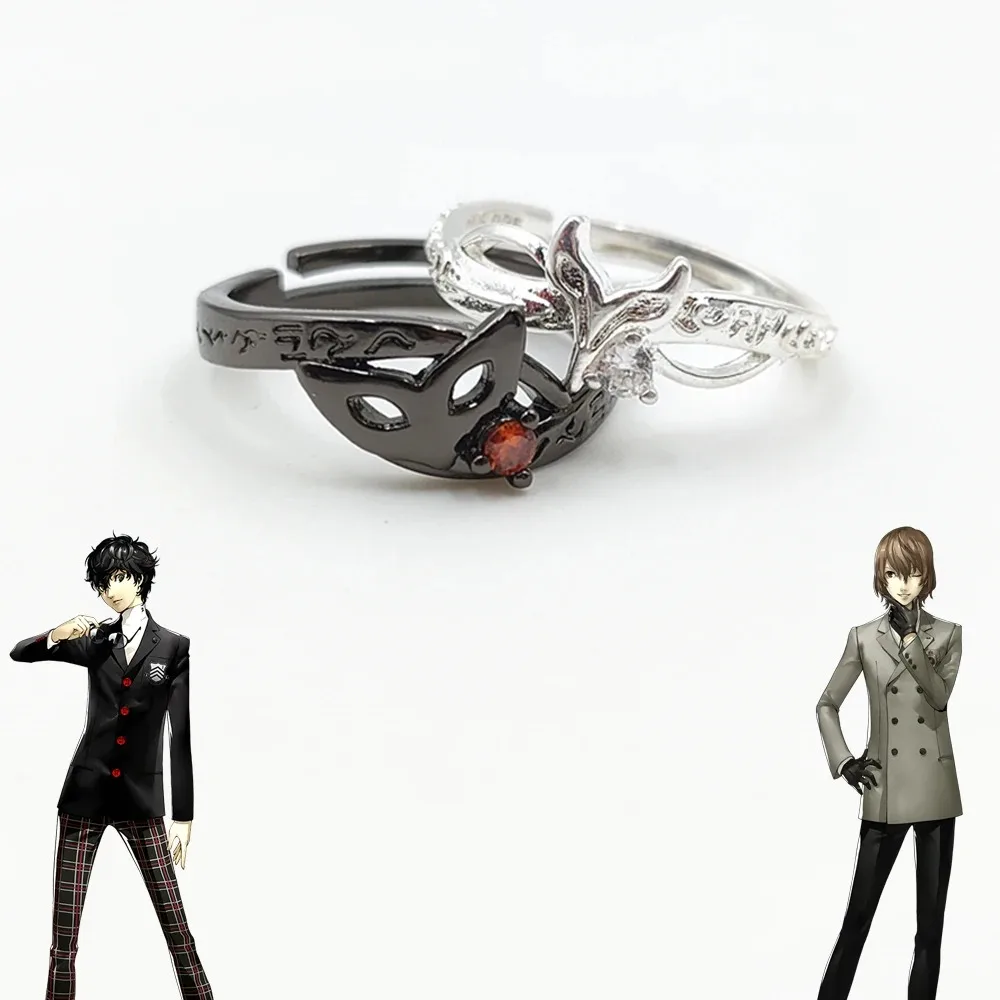 Game GoroAkechi Crow JOKER Ren Amamiya Ring Unisex Cosplay Adjustable Opening Couple Rings Jewelry Accessories Gifts