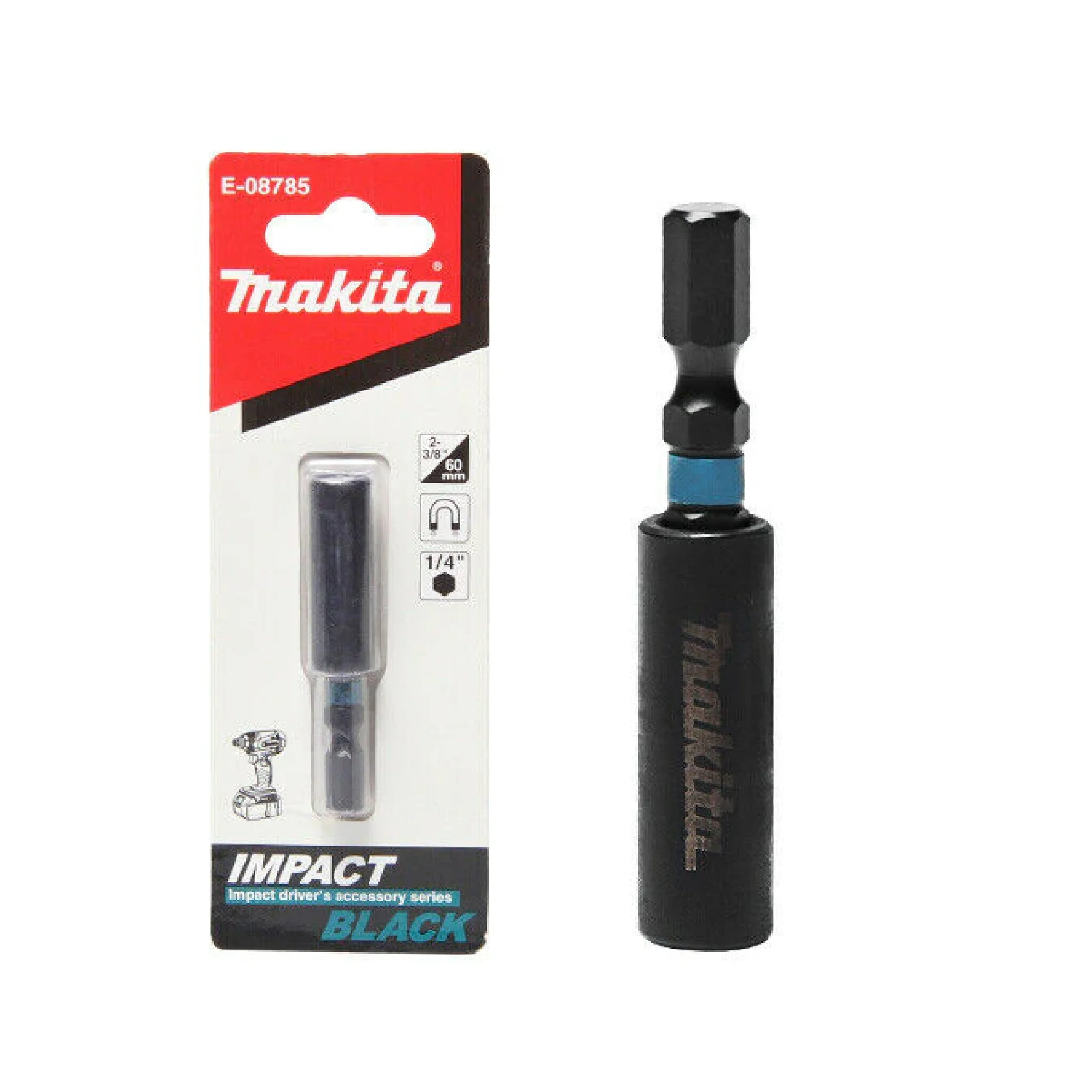 Makita E-08785 Impact Magnetische Bithouder Uitbreiding 60 MM/1/4 "Hexagon Roestbestendig Hoge Levensduur Power Tool Accessoires