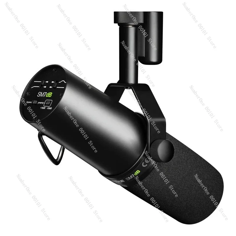Professional dynamic microphone, built-in voice playback recording live podcast vocal microphone high gain low noise