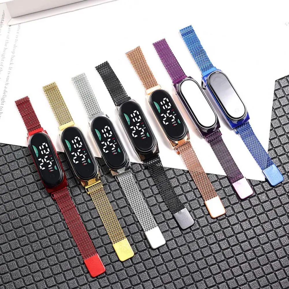 

Watch Waterproof Led Digital Watch Touch Screen Stainless Alloy High Accuracy Long Battery Life Unisex Sports Wristwatch Font