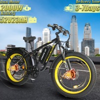 E-Bike V3 2000W Dual Motor 52V25AH Battery Mountain Cross Country Electric Bicycle 26-inch All-terrain Tires Adult Electric Bike