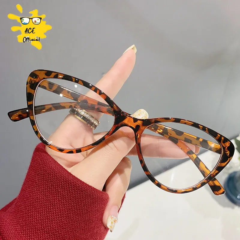 2023 Anti Blue Light Computer Glasses Women Big Frame Cat Eye Metal Frame Reading Eyeglasses Dropshipping  girls glasses