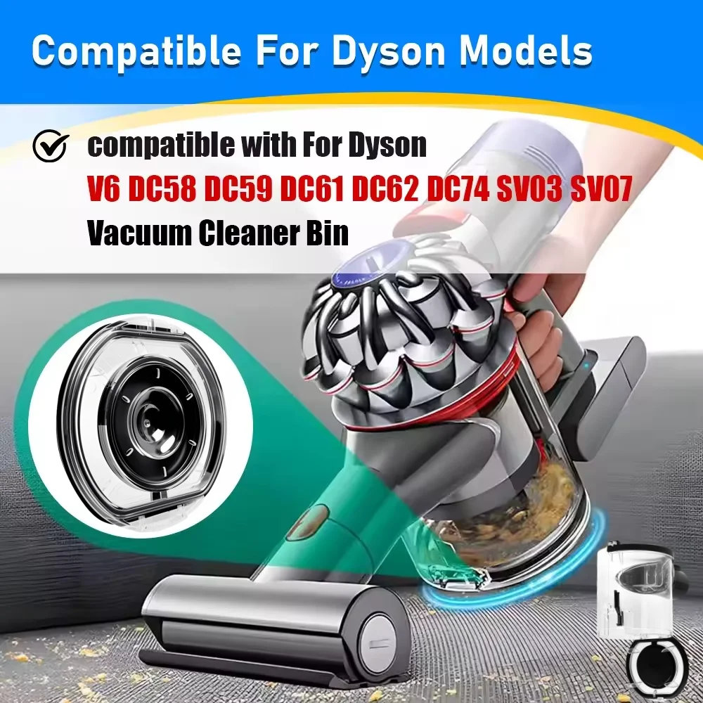 Suitable for Dyson V6 DC58 DC59 DC62 DC72 DC74 Vacuum Cleaner Dust Bucket Cover Trash Can Lid Bottom Cover Accessories