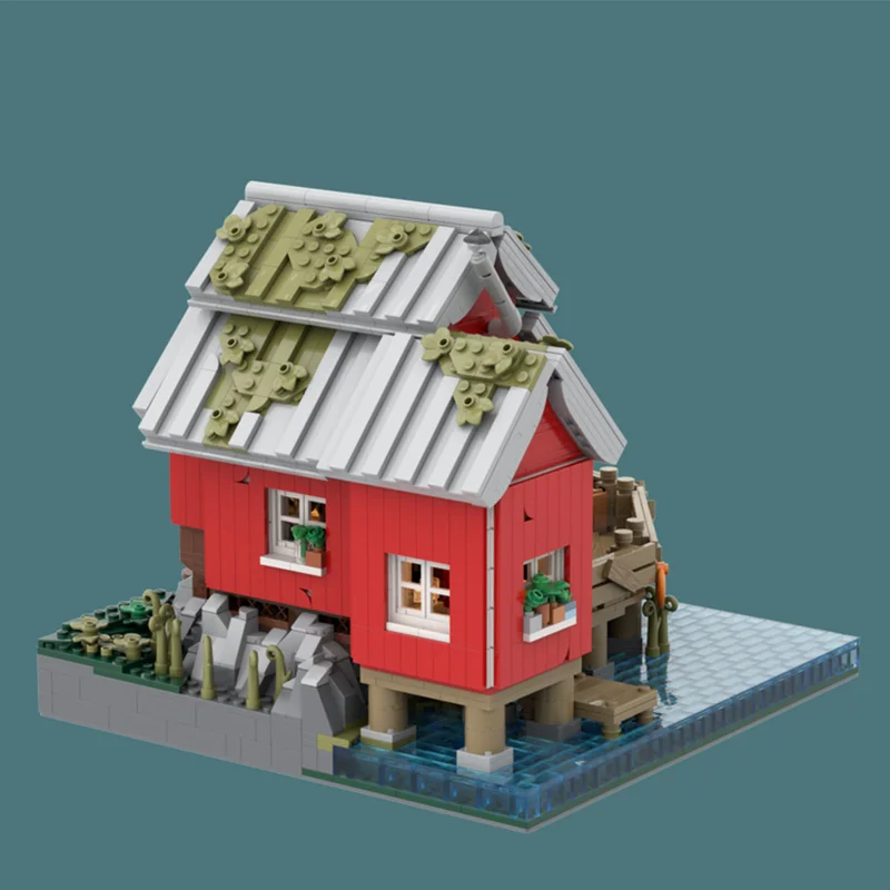 2729 Uds. MOC el hogar del pescador edificios modulares bloques de construcción ensamblar niños cumpleaños juguete para regalo de Navidad