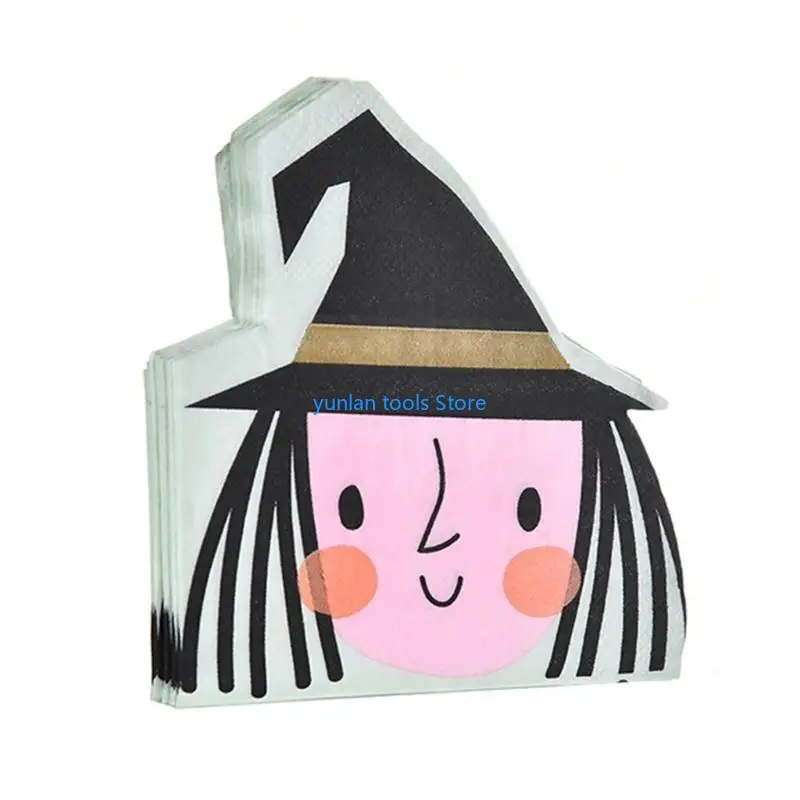 50 20pcs Halloween Decoupage Papkins papel calavera calma Witch Paper Paper para suministros