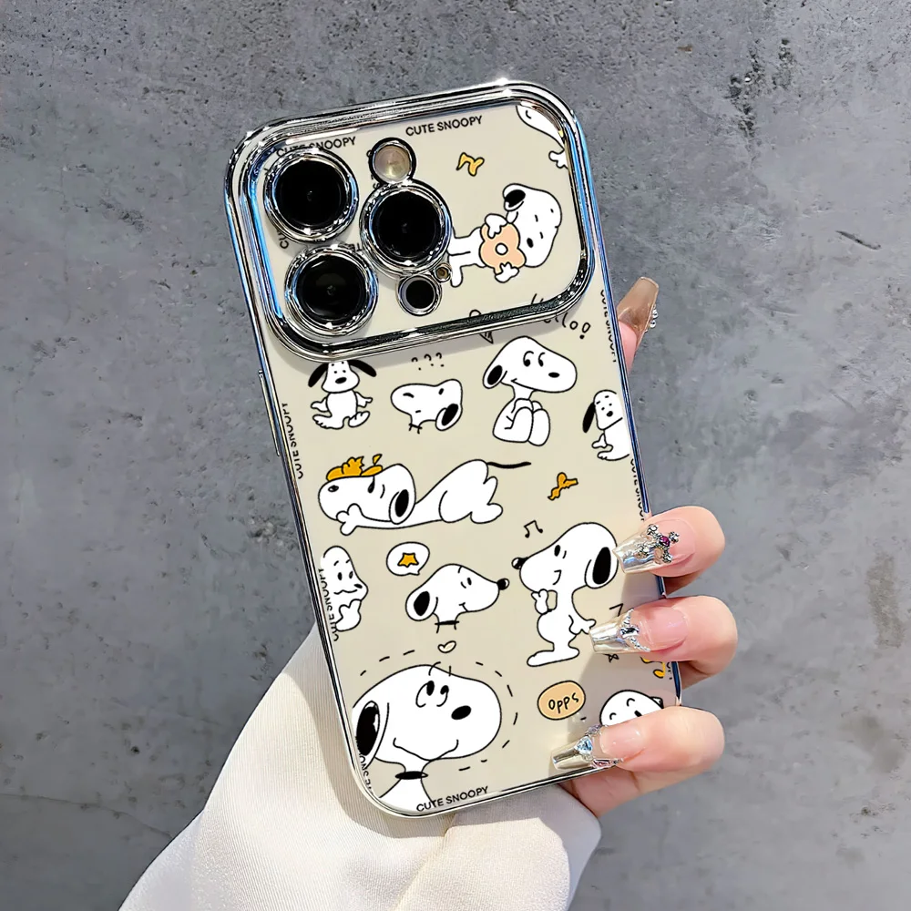 MINISO Cute Kawaii S-Snoopy Electric Ferry Large Window Phone Case For Samsung A22 A23 A32 A51 A20 4G 5G Shell