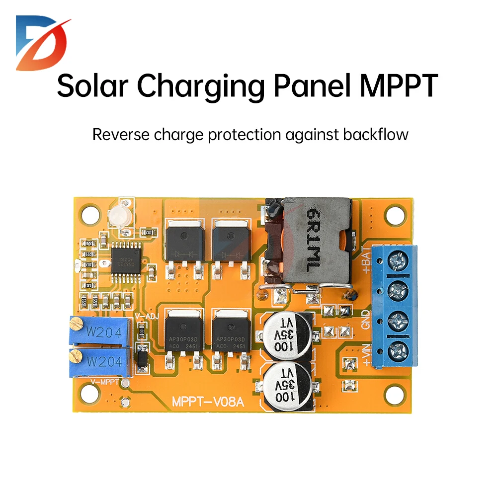 MPPT solar charging panel module wide voltage DC 8-28V 5A 100W automatic switch solar panel regulator infinitely adjustable