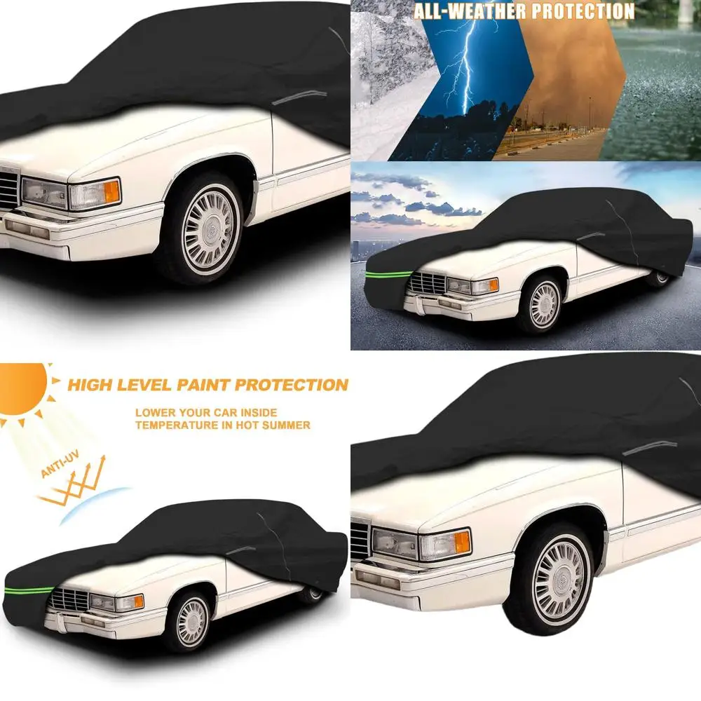 

All-Weather 210T Waterproof Car Cover for 1989-2005 Cadillac DeVille Sedan & Coupe, with Zippered Door for Snow, Rain, Dust, and