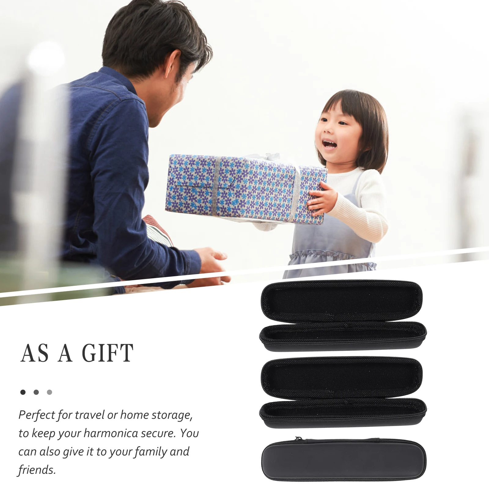 

3 Pcs Stand-up Harmonica Storage Box Accessory Case Eva Accessories Carrying Bag for