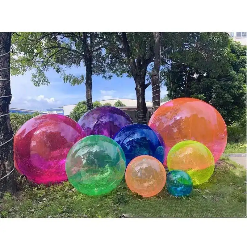 0.8Mmgiant Iatable Clear PVC Reusable Transparent Ball Airtight Color Sphere Balloon For Party &Summer Beach Decoration